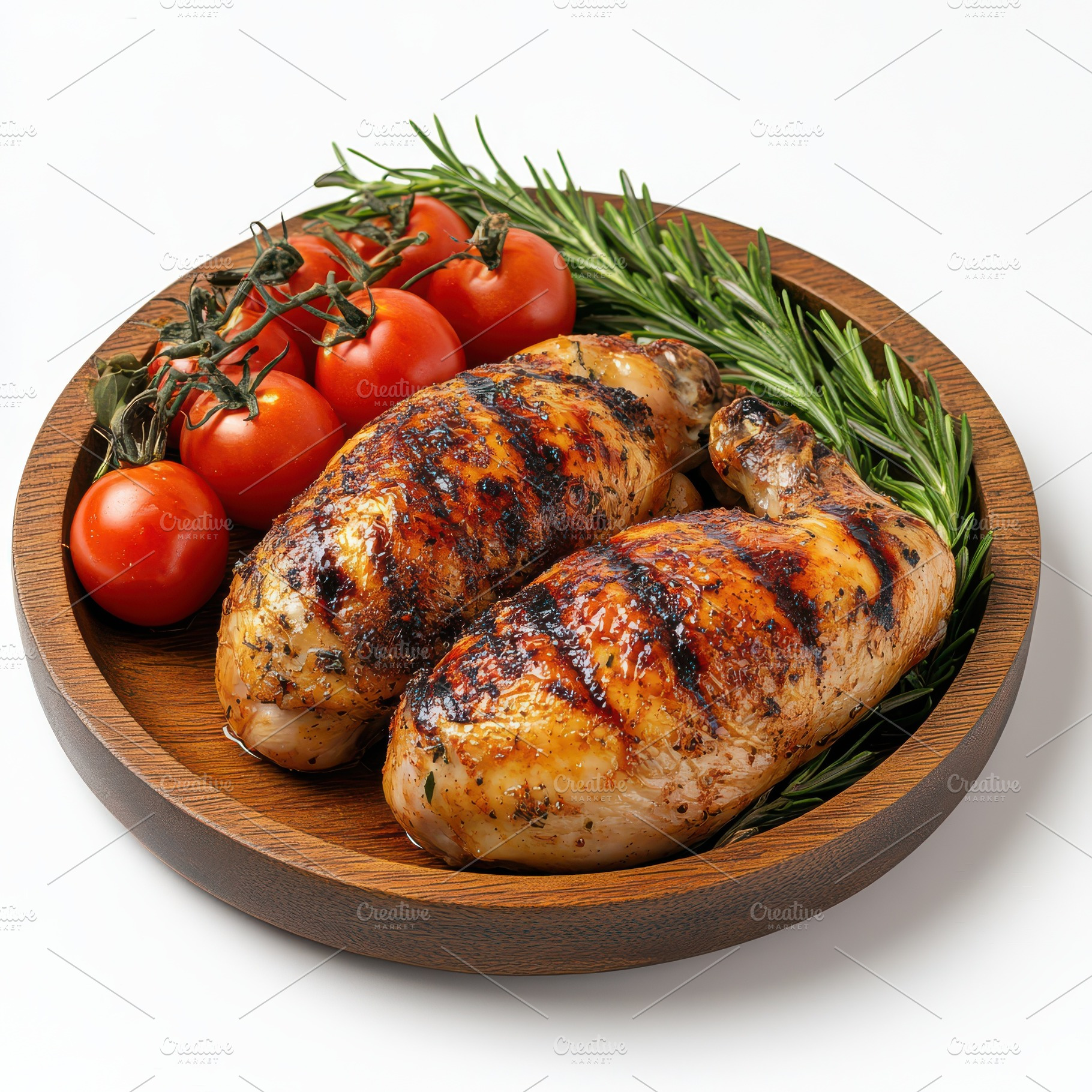 Whole grilled chicken with rosemary, a Food & Drink Photo by Pixeness Studio