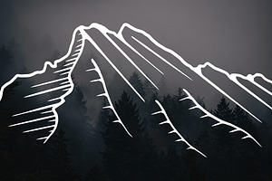 Hand-Drawn Mountain Scenes