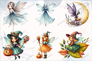 Watercolor Halloween Fairy Collectio, a Graphic by designcity5 (Thumbnail 2 of 5)