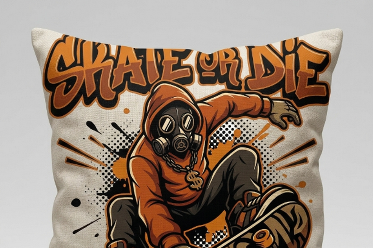 Skate Or Die Gas Mask Rider, a Shirt Mockup by Vector Stall (Photo 13 of 14)