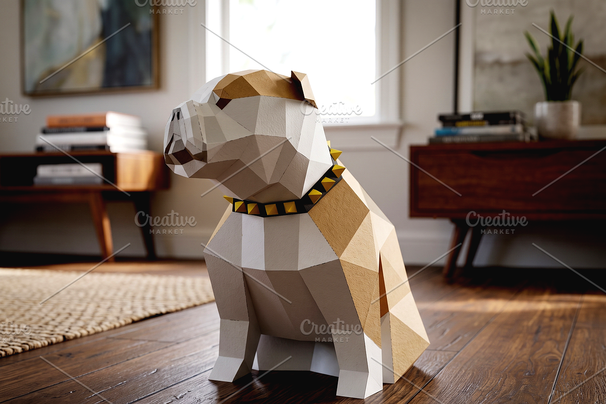 Bulldog Sculpture - 3d papercraft, a Card Template by PAPER amaze (Photo 3 of 5)