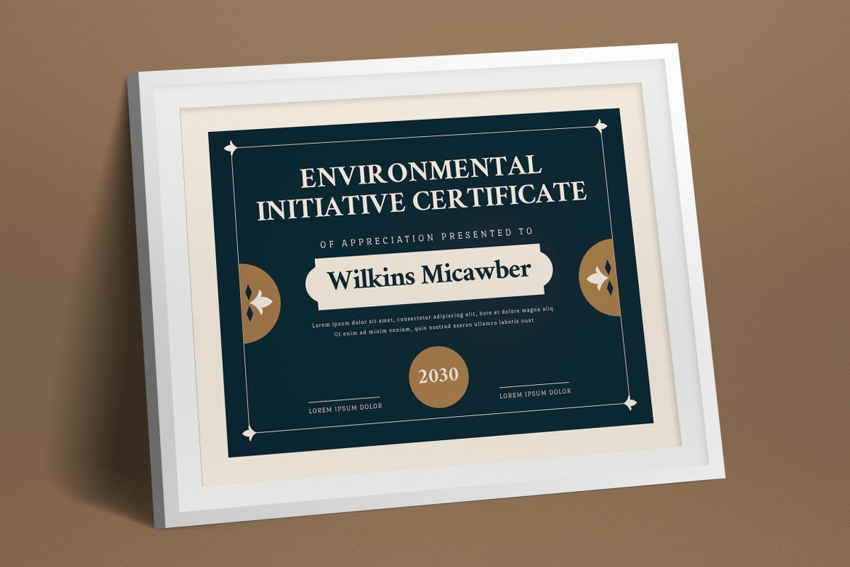 Green Vintage Design Certificate, a Print Template by graphicook (Photo 2 of 3)