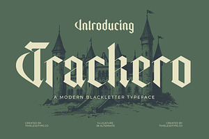 Trackero Modern Blackletter Typeface, a Blackletter Font by timelesstype.co