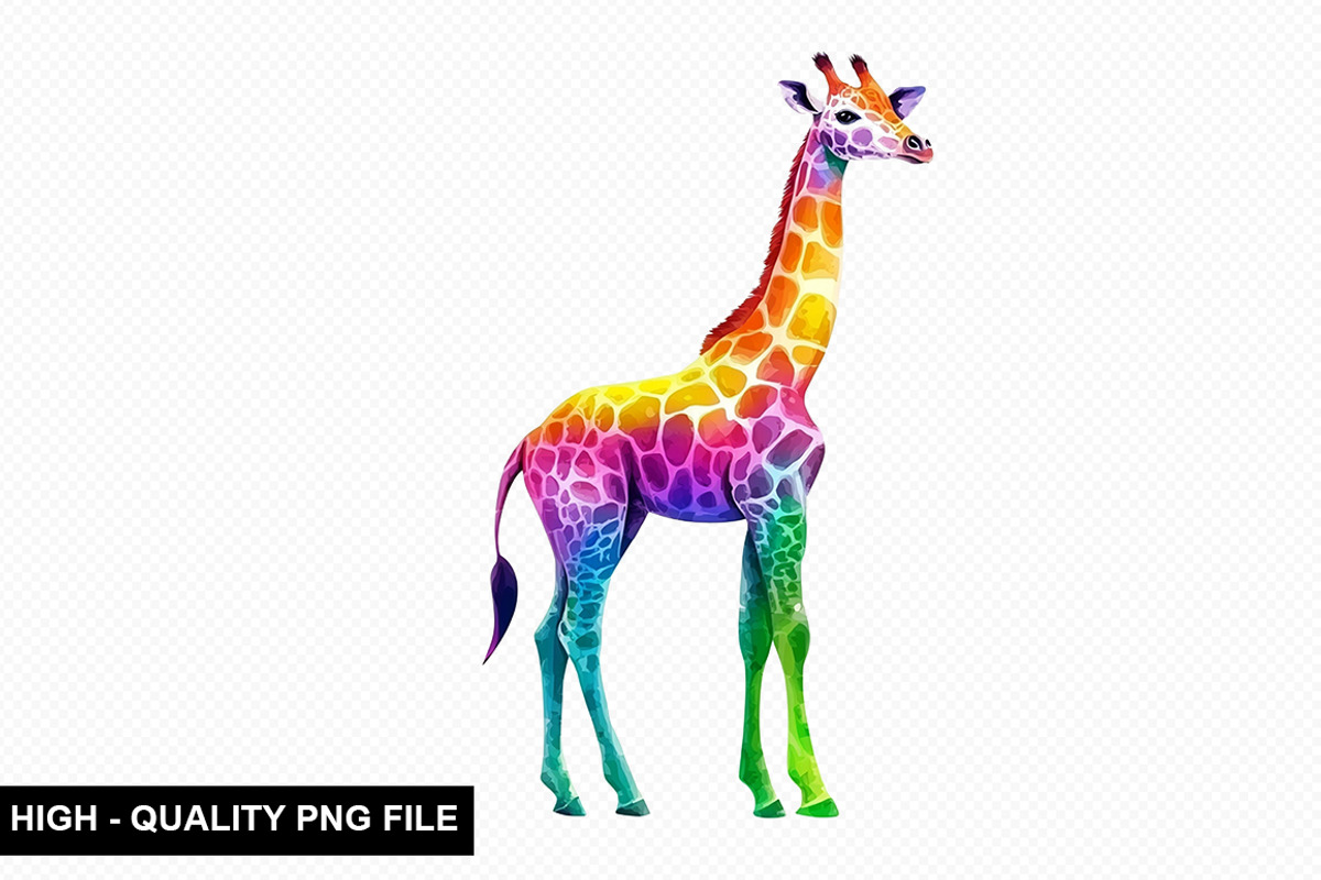 Watercolor Giraffe Clipart Bundle, an Illustration by crative8112 (Photo 4 of 8)