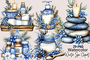 Watercolor Winter Spa Clipart Bundle, a Seasonal Illustration by SVGArt (Thumbnail 1 of 5)