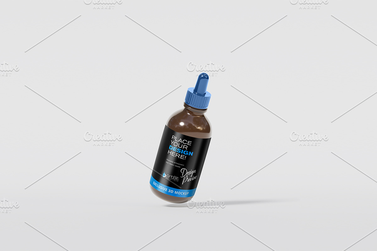 Amber Dropper bottle mockup set, a Cups & Container Mockup by artBit Design Studio (Photo 3 of 6)