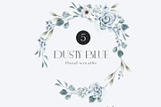 Dusty Blue- Watercolor floral Set, an Illustration by Grace Noboa Illustrations (Thumbnail 4 of 9)