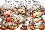 Funny Valentine Sheep Clipart, an Illustration by Craft Nest (Thumbnail 1 of 11)