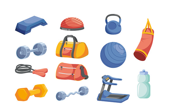 Gym and Fitness Equipment Icons preview 4