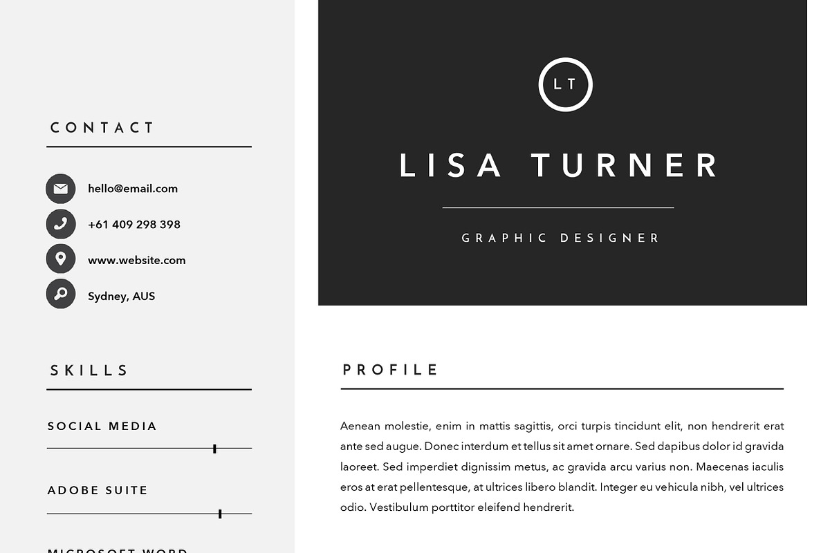 3 Page Resume Template | INDD + DOCX, a Resume Template by Basic Creations (Photo 4 of 5)