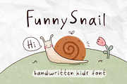 FunnySnail handwritten kids font, a Handwritten Font by JuliyArt (Thumbnail 1 of 12)