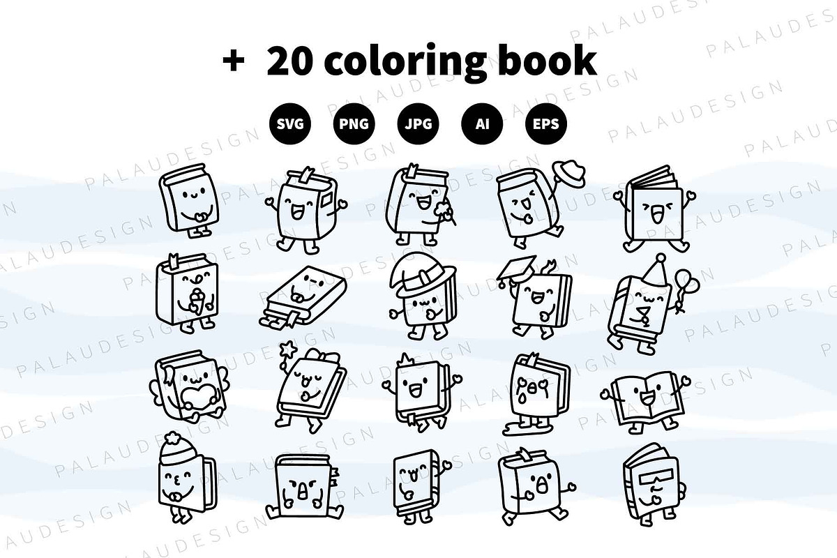 Cute Kawaii Books Characters, an Education Illustration by Palau (Photo 11 of 12)