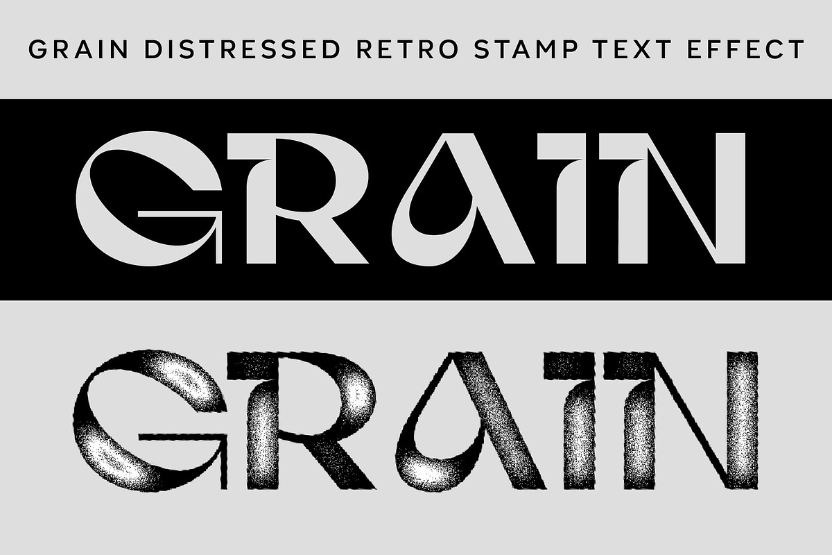 Grain Retro Stamp Text Effect, a Layer Style Add-On by studiogstock (Photo 2 of 2)