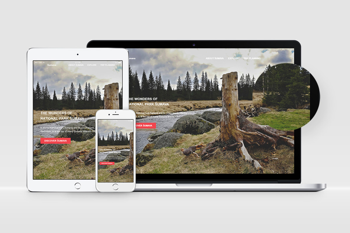 Sumava: One-Page PSD Template, a Landing Page Template by Devero (Photo 1 of 6)