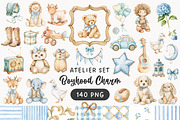 Blue Nursery Boyhood Charm, an Animal Illustration by PaintPixelCo (Thumbnail 1 of 13)