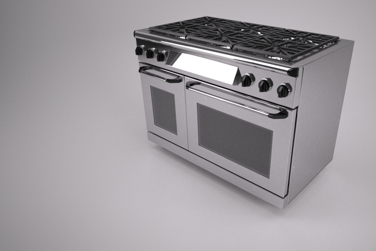 48 inch Gas Range Cooker, a Furniture 3D Model by kjpargeterimages (Photo 1 of 12)