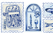 Hand drawn Amalfi coast postage, a Food Illustration by Zimages (Thumbnail 3 of 3)