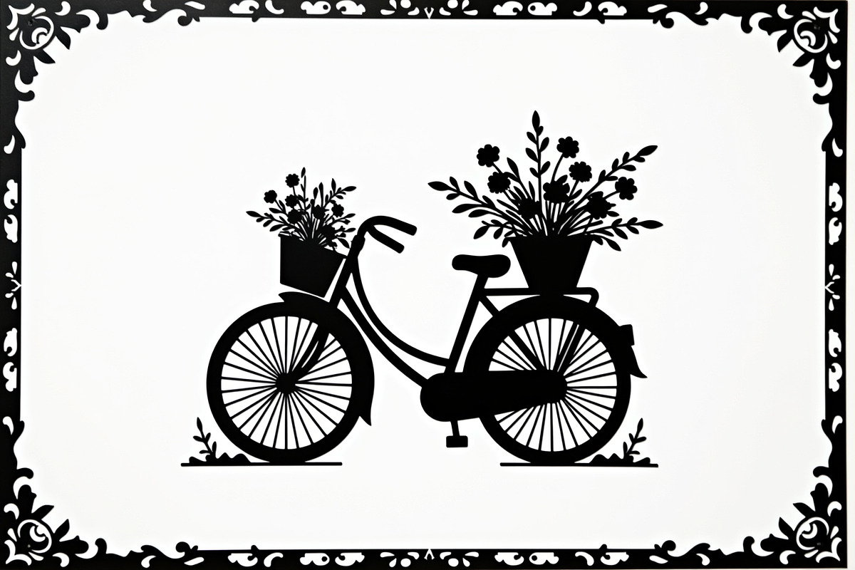 Charming Bicycle with Flowers, an Illustration by Amazin_art (Photo 7 of 21)