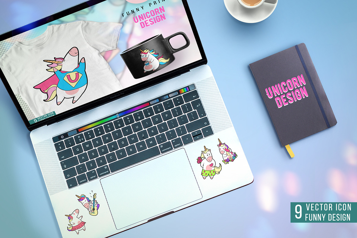 Pink unicorn sticker pack, patch, an Animal Illustration by WalnutBird (Photo 5 of 5)