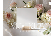 Romantic Floral Square Card Mockup, a Product Mockup by MockupWizard (Thumbnail 1 of 4)