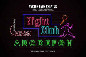 Editable Vector Neon Creator Effect