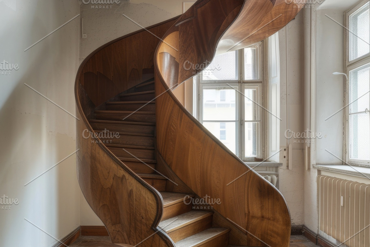 69 Spiral wooden staircases, an Architecture Photo by Handmadefont (Photo 22 of 73)