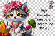 Vegetables Gardener Cat PNG Bundle, a Graphic by Clipart Bloom (Thumbnail 13 of 13)