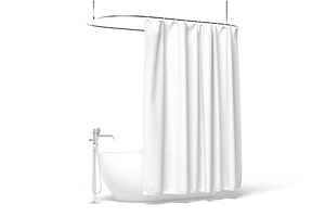 Closed Shower Curtain 3D Model