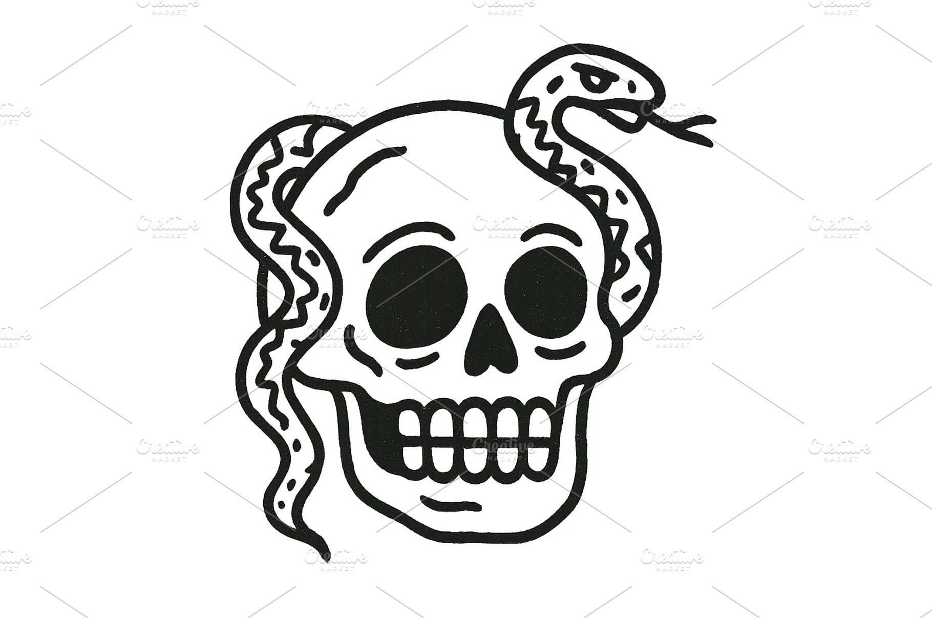 Skull with snake illustration, an Arts & Entertainment Photo by ZinetroN