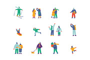 Winter People Flat Vector Set, a Person Illustration by Vector_Art (Thumbnail 6 of 16)