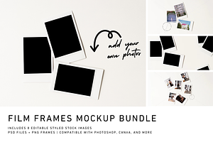 Film Photo Pile Mockup Bundle psd