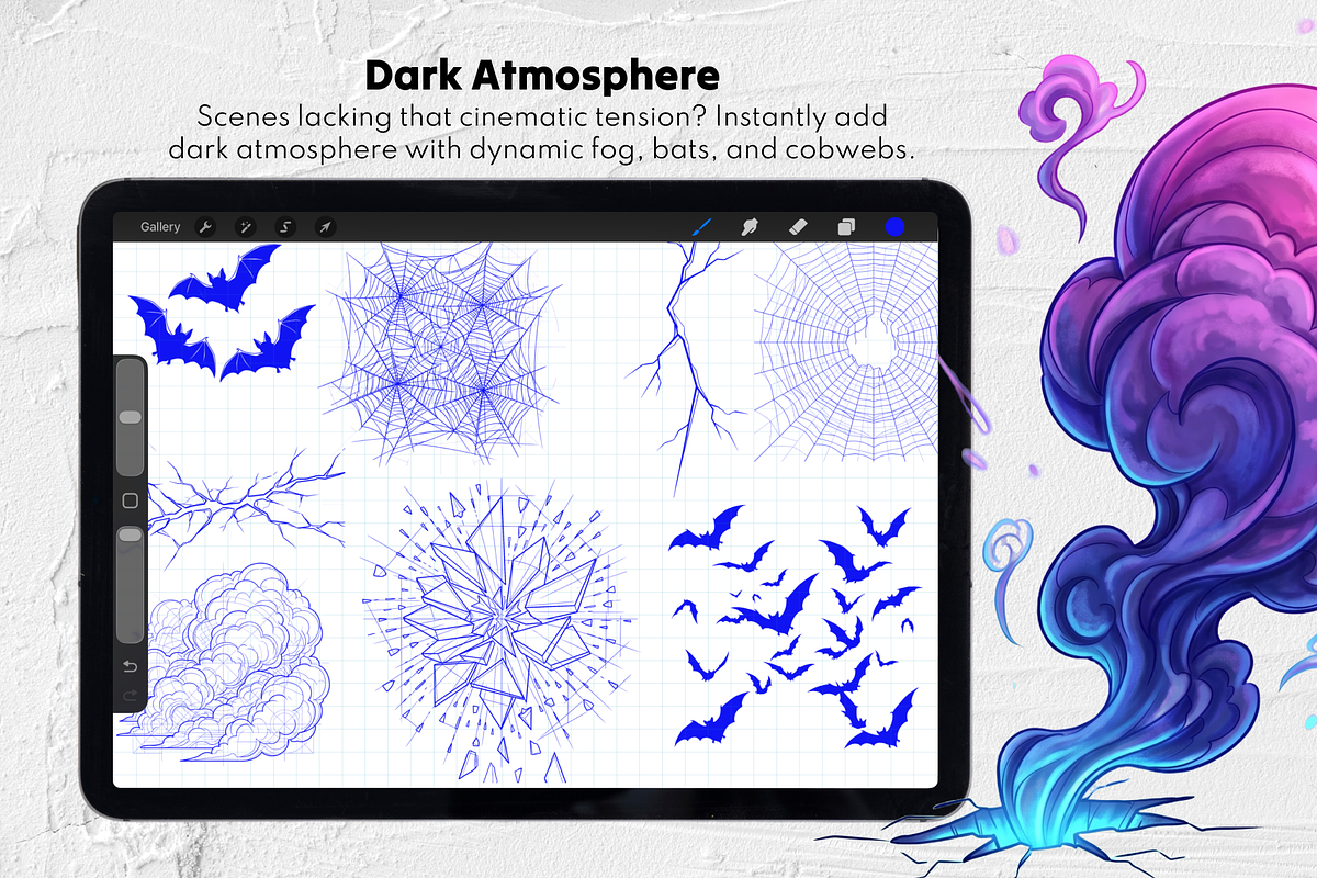 Procreate Gothic Background Stamps, a Brush Add-On by Selentaori Studio (Photo 9 of 13)