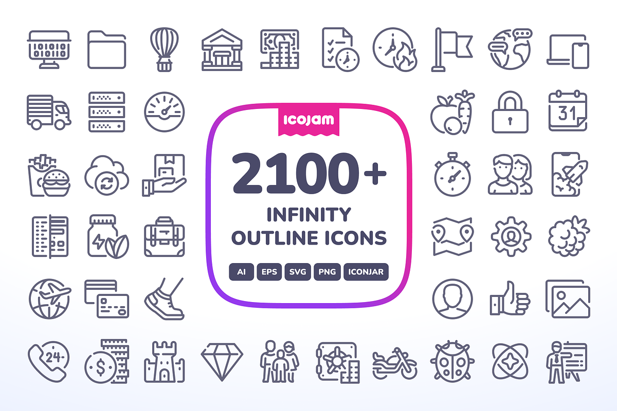 2100+ Infinity Outline icons, an Outline Icon by Icojam store (Photo 1 of 12)