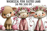 Whimsical Pink Easter Lamb Clipart, an Illustration by CraftArtStudio (Thumbnail 1 of 6)