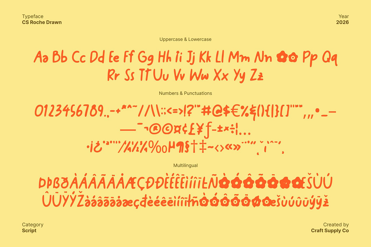 CS Roche Drawn, a Handwritten Font by Craft Supply Co. (Photo 8 of 8)