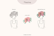 Line art floral woman & elements, a Person Illustration by Katerina.Sea.Design (Thumbnail 5 of 10)