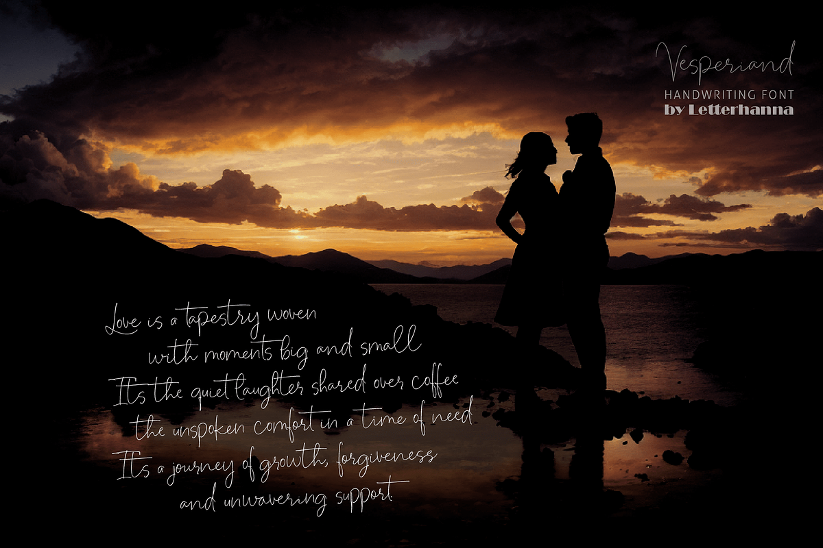 Vesperiand Handwriting Font, a Handwritten Font by Letterhanna Studio (Photo 12 of 13)