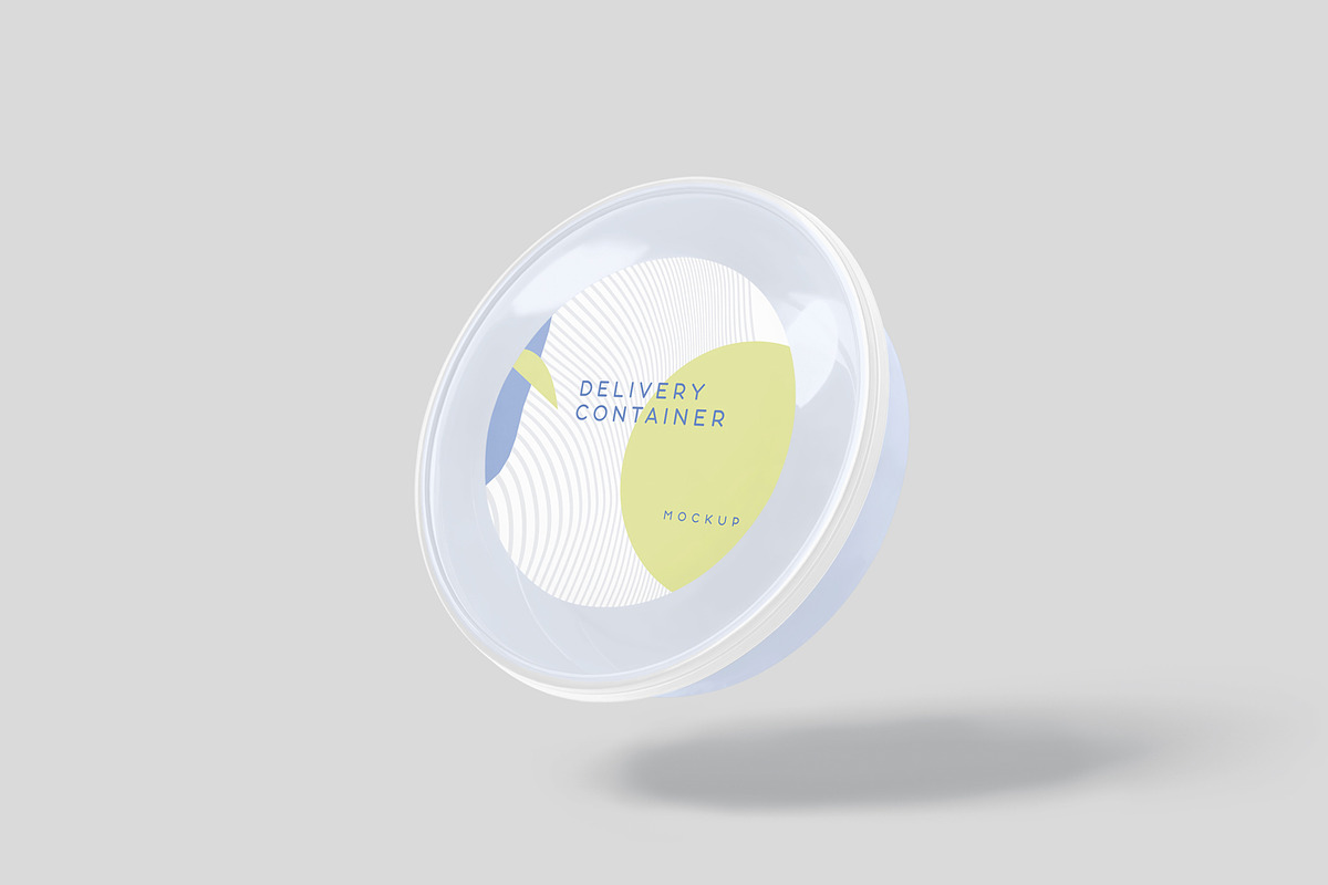 Round Plastic Box Label Mockups, a Cups & Container Mockup by GfxFoundry (Photo 1 of 8)