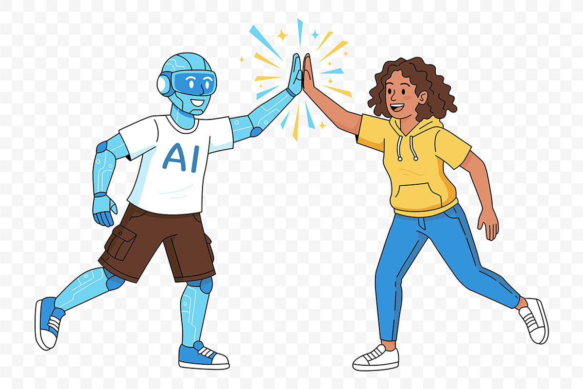 AI Collaboration Human & Robot, a Person Illustration by Partikusi Design (Photo 3 of 3)