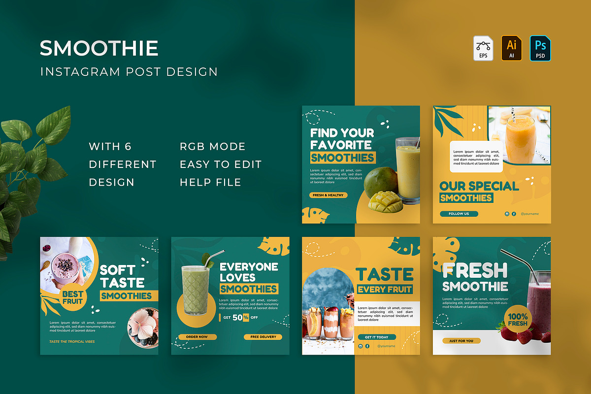 Smoothie - Instagram Post, a Social Media Template by VUNIRA