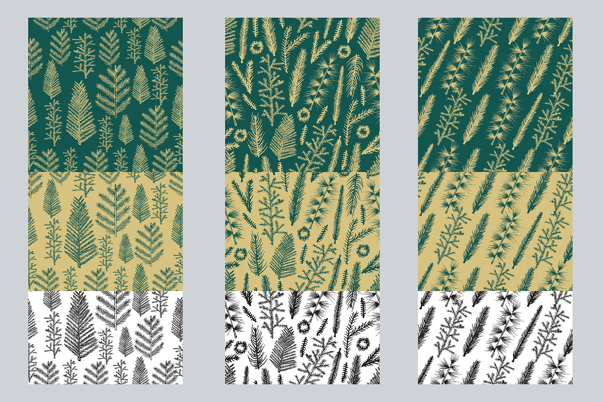 Hand Drawn Spruce Branches & Pattern, a Background Graphic by IRSYART (Photo 4 of 9)