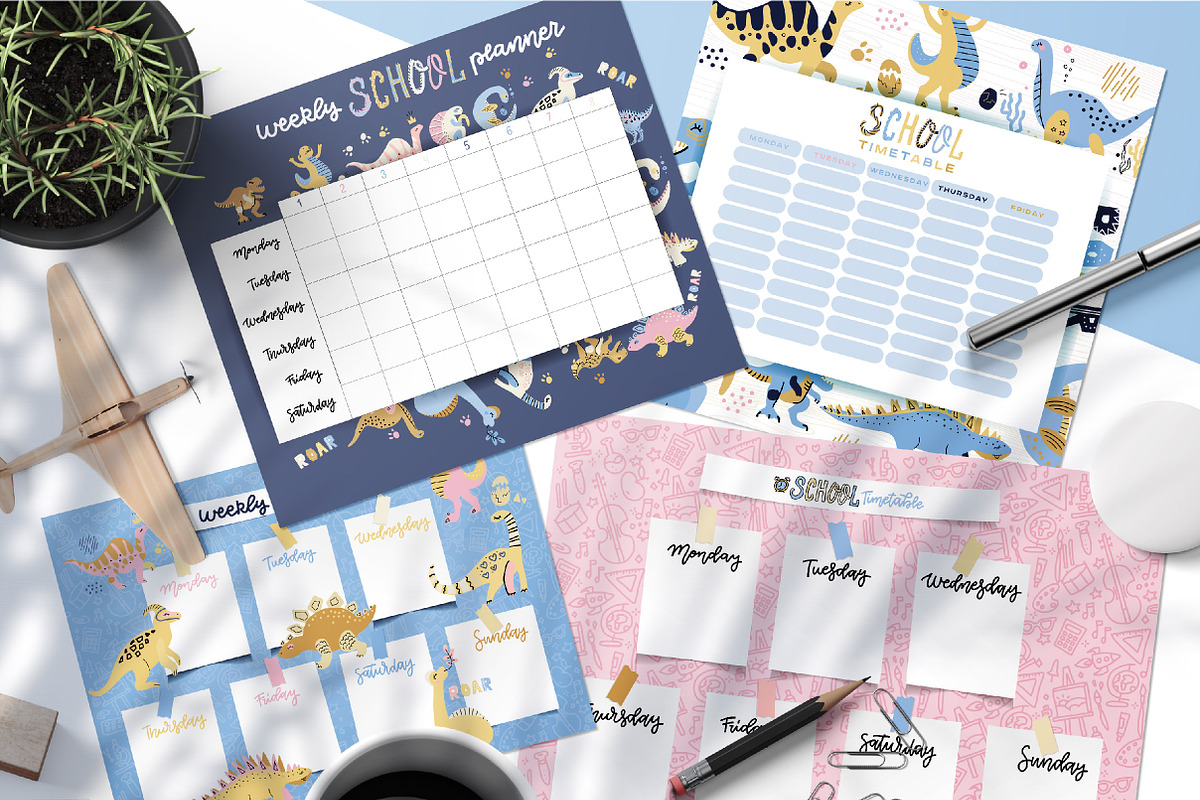 School weekly planners collection, a Stationery Template by Lana Sham (Photo 11 of 14)