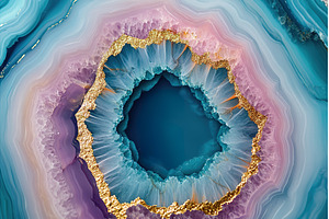 Stunning geode with vibrant colors, an Abstract Photo by Lermont51