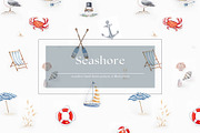 Seashore Pattern & Illustrations, a Pattern Graphic by MouseGrey (Thumbnail 1 of 8)