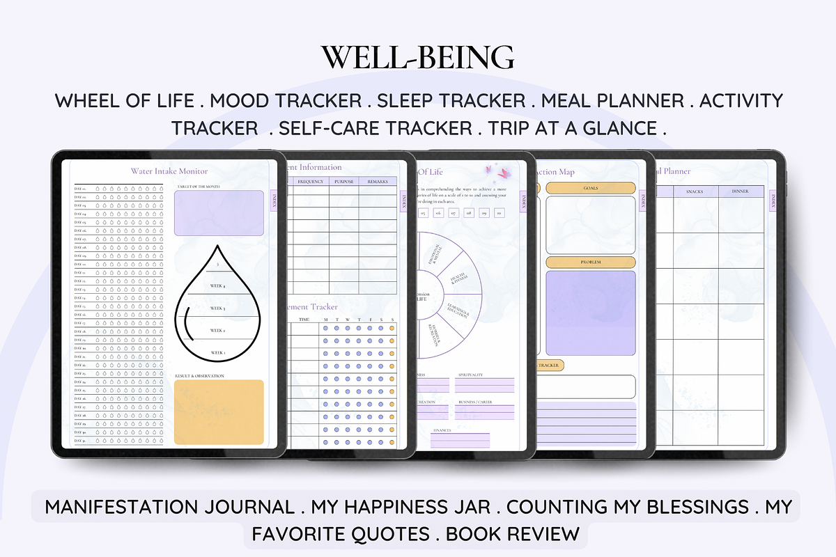 Wellness Digital Planner, a Templates & Theme by LumusStudio (Photo 5 of 9)