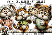 Whimsical Easter Cat Clipart, an Illustration by OK Design (Thumbnail 1 of 6)