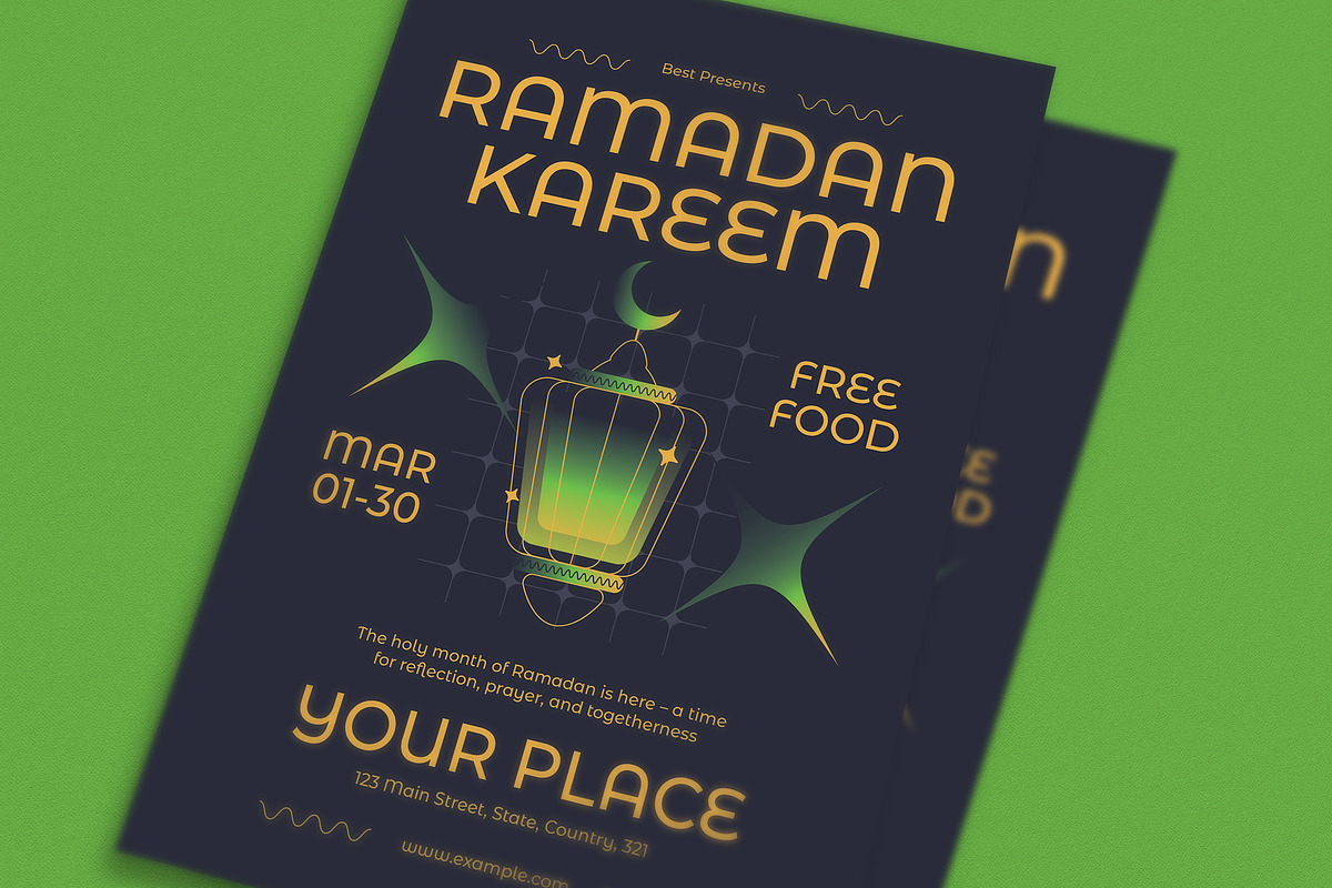 Modern Ramadan Kareem Event Flyer, a Flyer Template by Guuver (Photo 2 of 3)