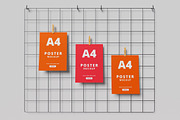 A4 poster mockup wire grid, an Advertising Mockup by AndikaGraphic (Thumbnail 4 of 6)