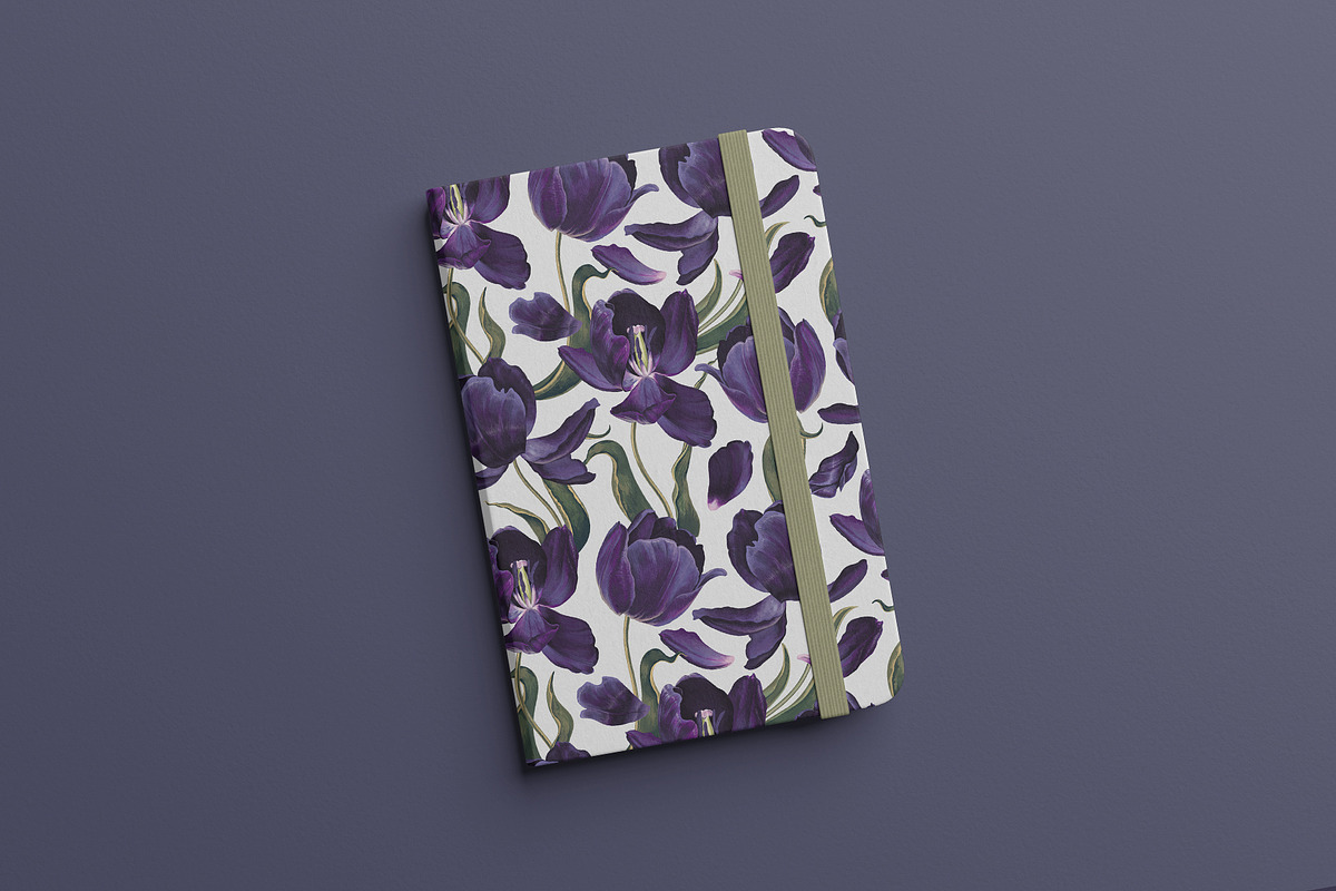Black Tulips Seamless Pattern, a Pattern Graphic by MarynaPetrovska (Photo 5 of 19)