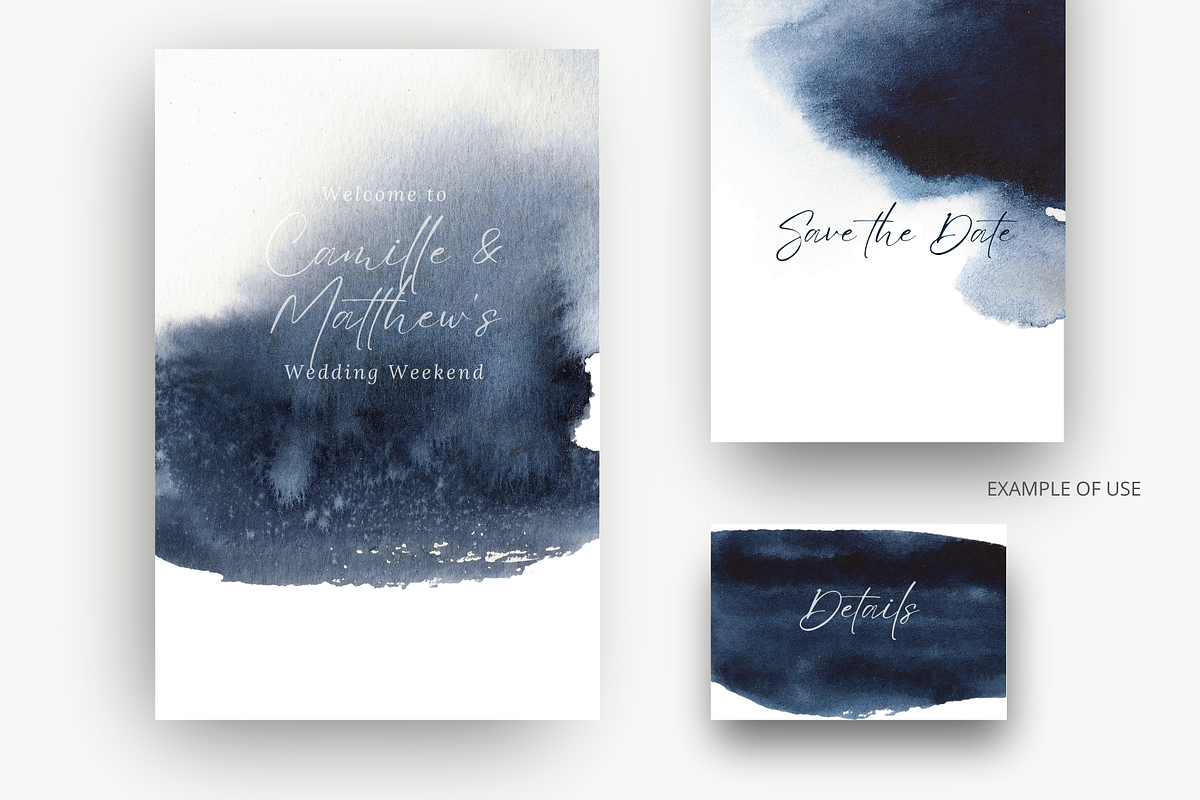 Navy Blue Watercolor Washes, a Texture Graphic by Kolorata Art (Photo 5 of 5)